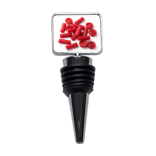Scattered Red Licorice Wine Bottle Stopper