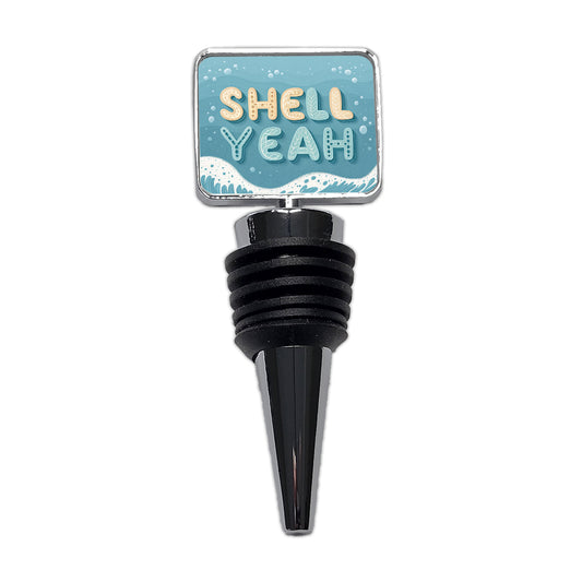 Shell Yeah Sea Foam Ocean Beach Wine Bottle Stopper