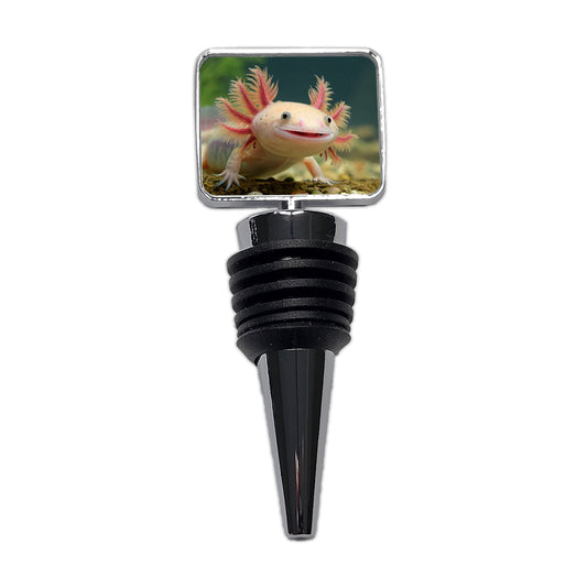 Smiling Axolotl Adorable Wine Bottle Stopper