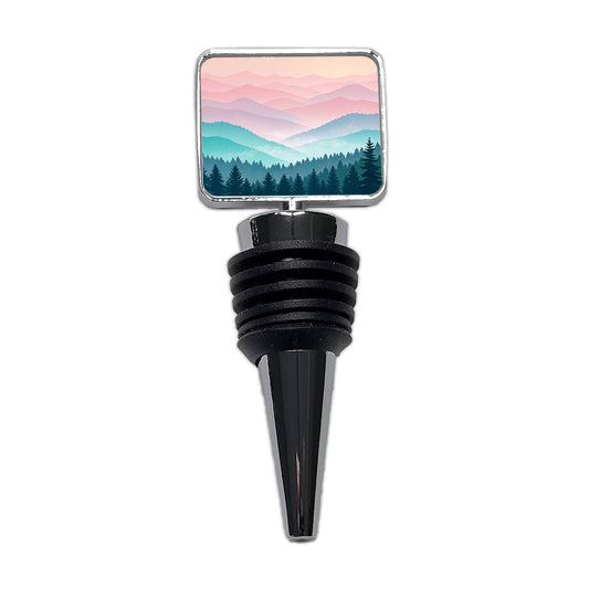 Soft Gradient Pastels Hills Trees Wine Bottle Stopper
