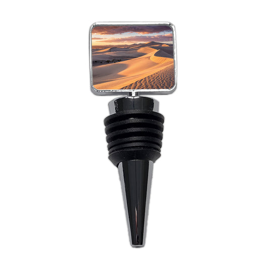 Soft Rolling Sand Dunes At Golden Hour Desert Wine Bottle Stopper