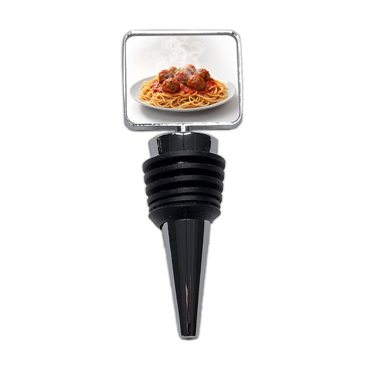 Spaghetti And Meatballs Italian Plate Wine Bottle Stopper