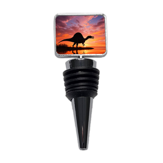 Spinosaurus Sunset Dinosaur Wine Bottle Stopper