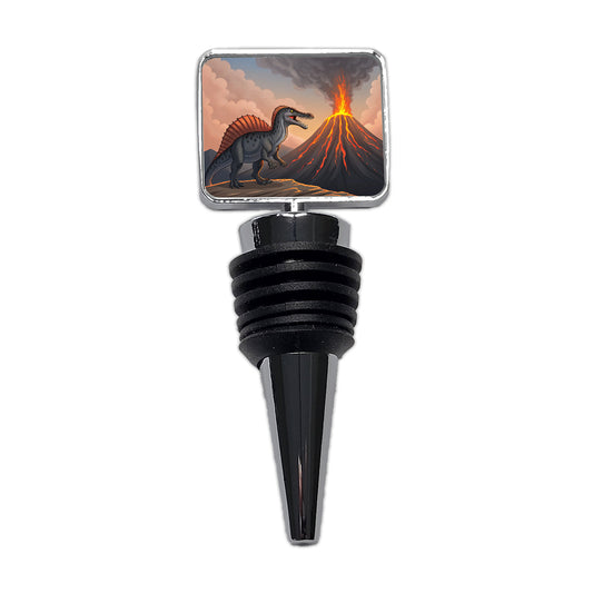 Spinosaurus Volcano Erupting Dinosaur Wine Bottle Stopper