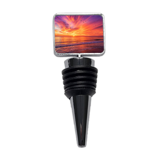 Sunrise Sunset Over The Ocean Beach Wine Bottle Stopper