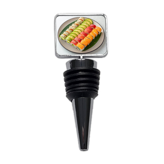 Sushi Rolls Plate Wine Bottle Stopper