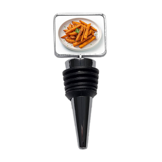 Sweet Potato Fries On Plate Wine Bottle Stopper