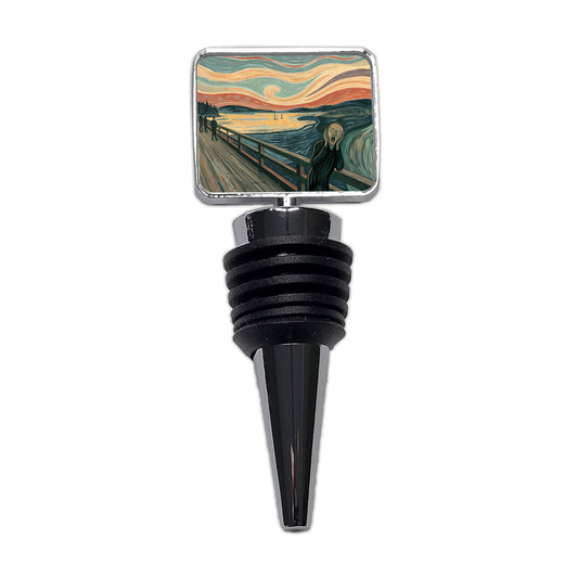 The Scream By Edvard Munch Parody Wine Bottle Stopper