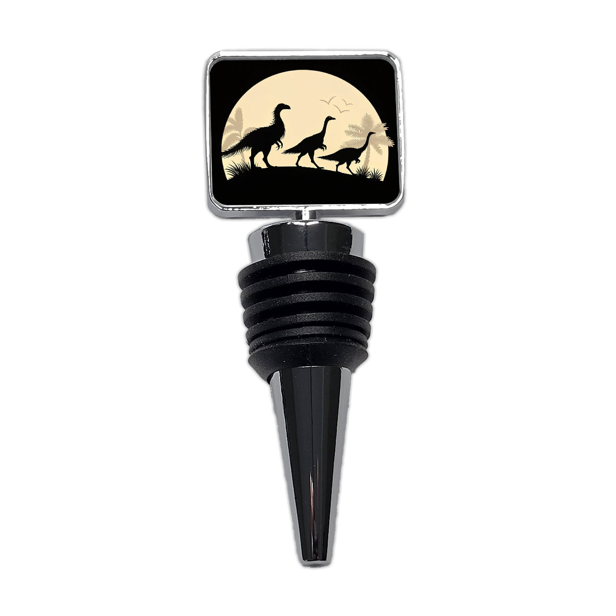 Therizinosaurus Silhouettes Dinosaurs Wine Bottle Stopper