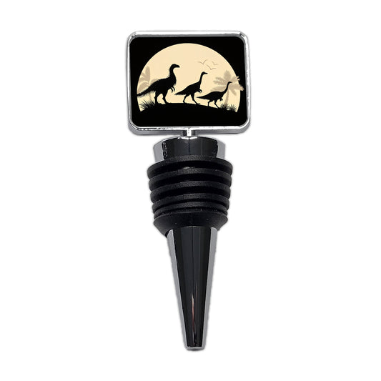 Therizinosaurus Silhouettes Dinosaurs Wine Bottle Stopper