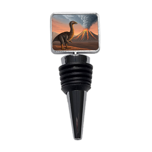 Therizinosaurus Volcano Erupting Dinosaur Wine Bottle Stopper
