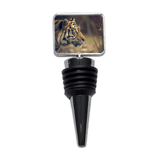 Tiger Eye Face Side View Wine Bottle Stopper
