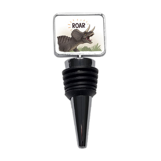 Triceratops Roar Dinosaur Wine Bottle Stopper