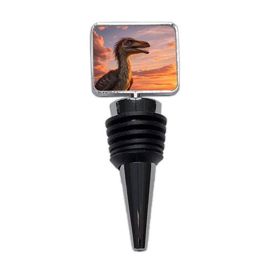 Troodon Sunset Dinosaur Wine Bottle Stopper