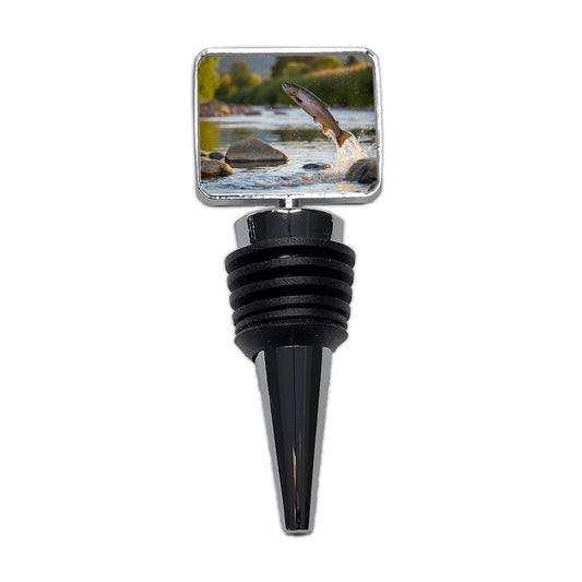 Trout Fish Jumping Fishing Wine Bottle Stopper