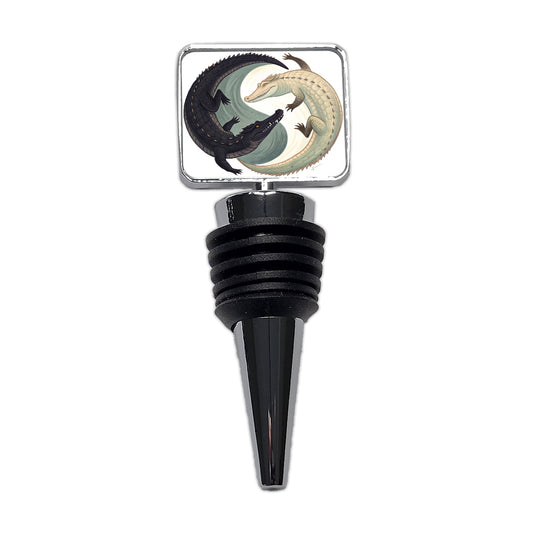 Two Alligators Yin Yang Wine Bottle Stopper