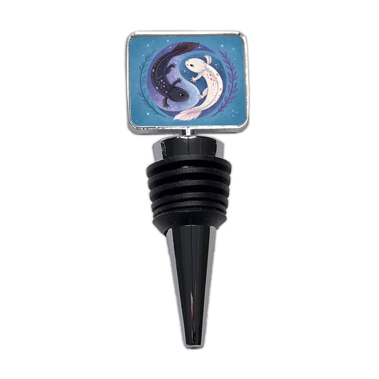 Two Axolotl Yin Yang Wine Bottle Stopper