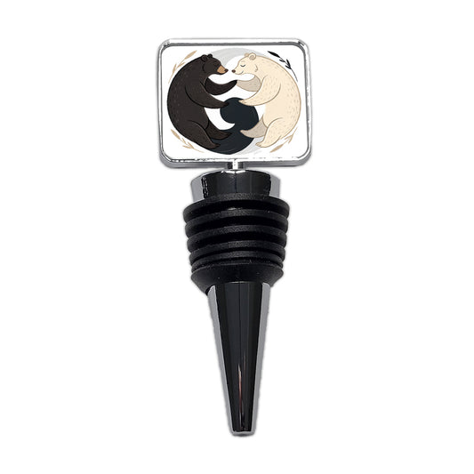 Two Bears Yin Yang Wine Bottle Stopper