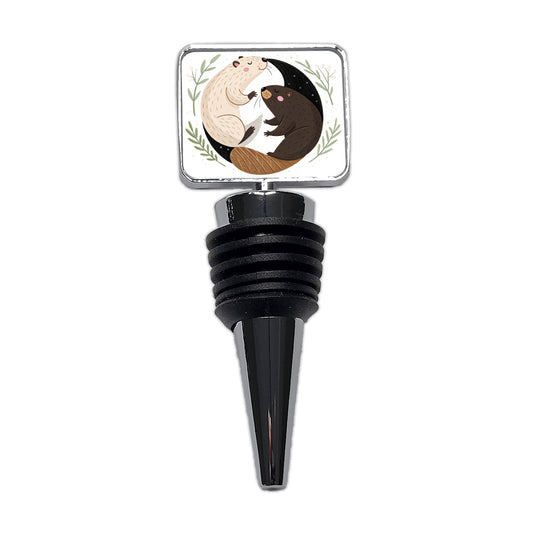 Two Beavers Yin Yang Cute Wine Bottle Stopper
