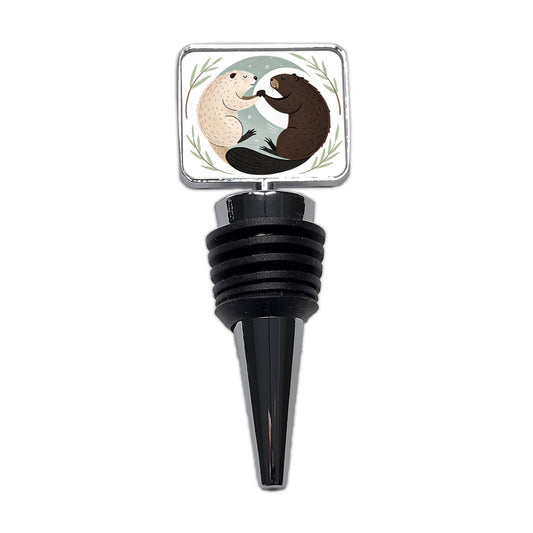 Two Beavers Yin Yang Wine Bottle Stopper