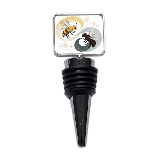 Two Bees Yin Yang Wine Bottle Stopper