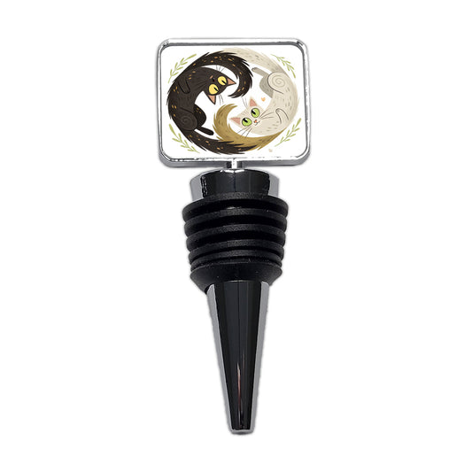 Two Cats Yin Yang Wine Bottle Stopper