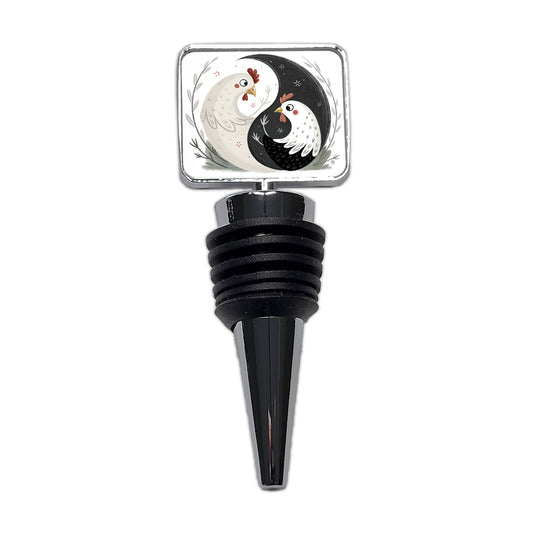 Two Chickens Yin Yang Wine Bottle Stopper