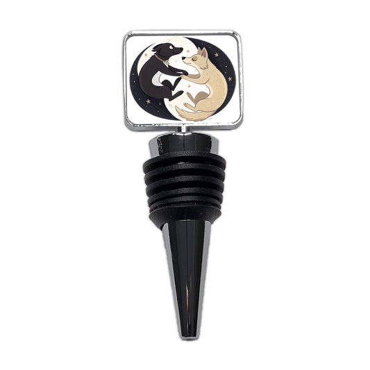 Two Dogs Yin Yang Wine Bottle Stopper