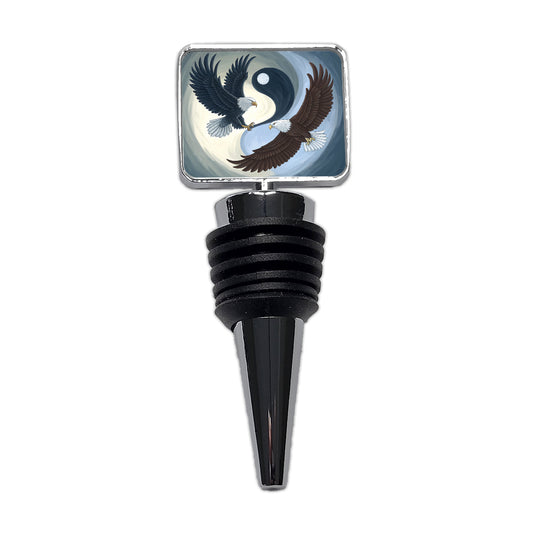 Two Eagles Yin Yang Wine Bottle Stopper