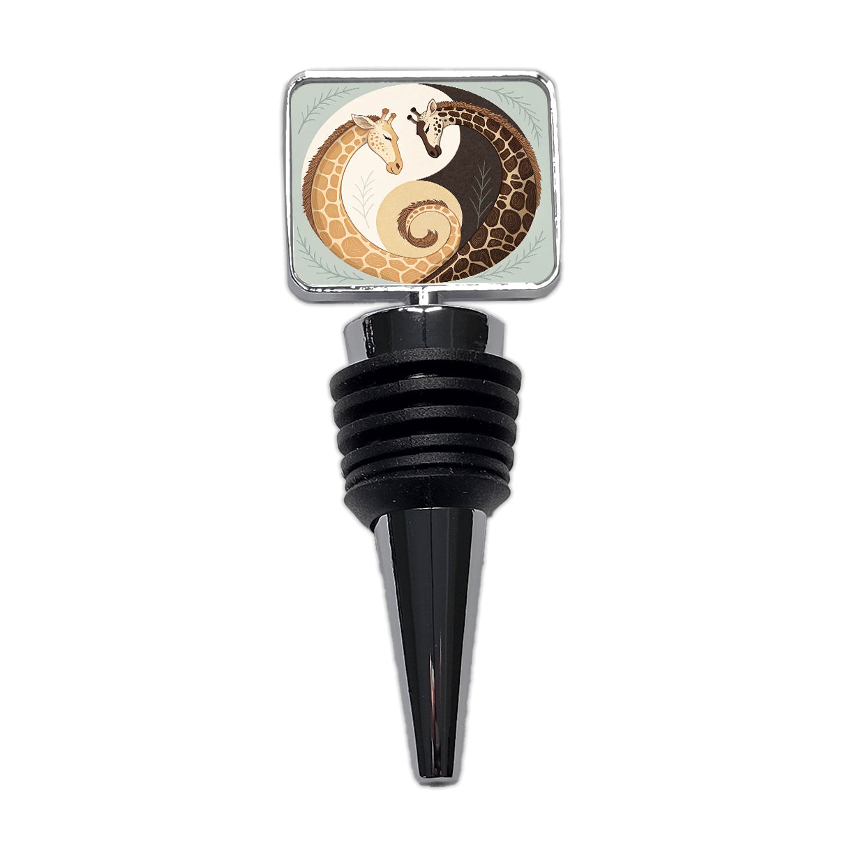 Two Giraffes Yin Yang Wine Bottle Stopper