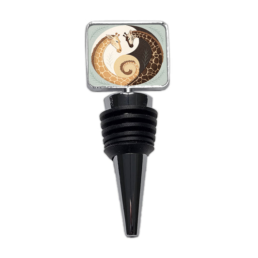 Two Giraffes Yin Yang Wine Bottle Stopper
