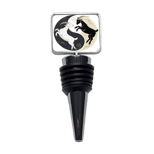 Two Goats Yin Yang Wine Bottle Stopper
