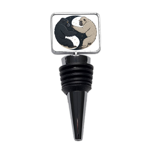 Two Gorillas Yin Yang Wine Bottle Stopper