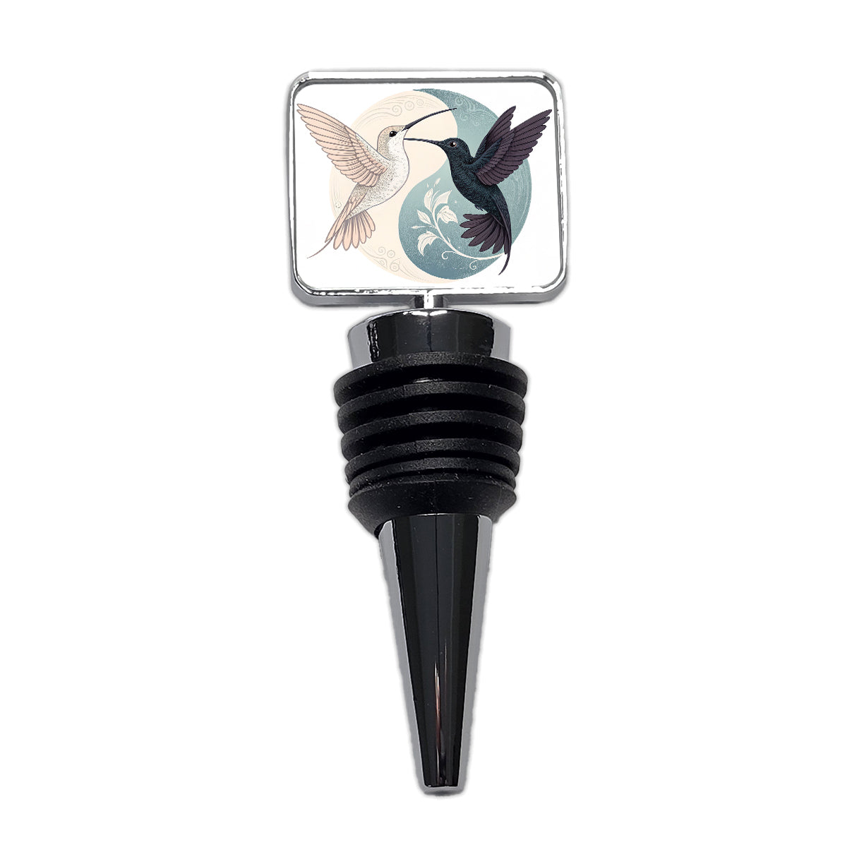 Two Hummingbirds Yin Yang Wine Bottle Stopper
