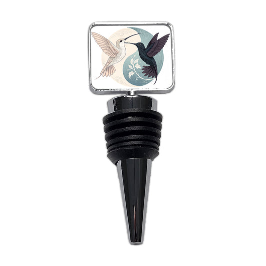 Two Hummingbirds Yin Yang Wine Bottle Stopper