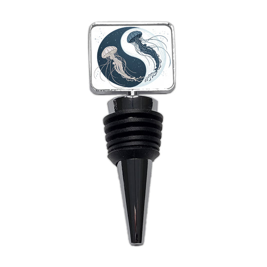 Two Jellyfish Yin Yang Wine Bottle Stopper