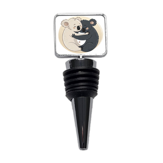 Two Koalas Yin Yang Dark Light Wine Bottle Stopper