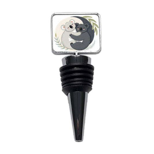 Two Koalas Yin Yang Wine Bottle Stopper