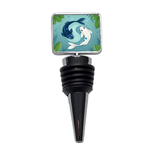 Two Koi Yin Yang Cute Wine Bottle Stopper