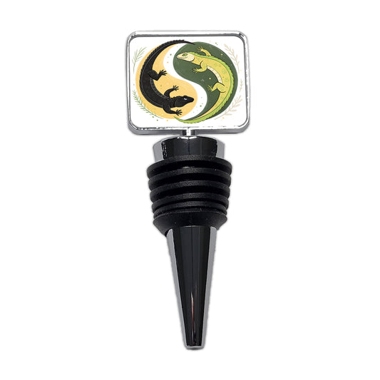Two Komodo Dragons Yin Yang Wine Bottle Stopper