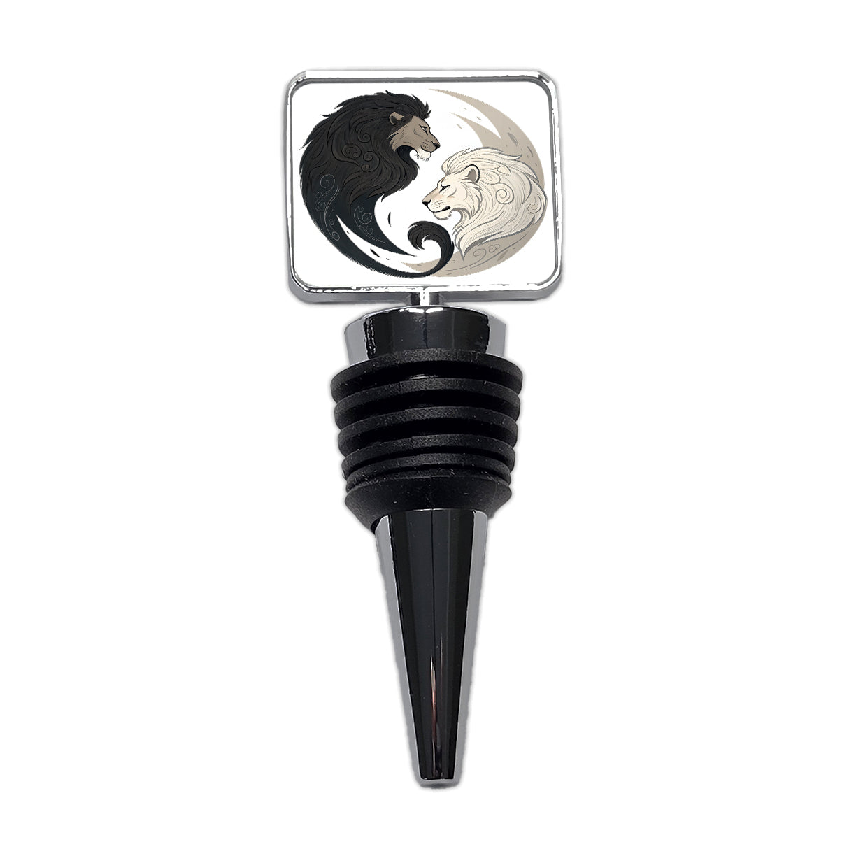 Two Lions Yin Yang Wine Bottle Stopper