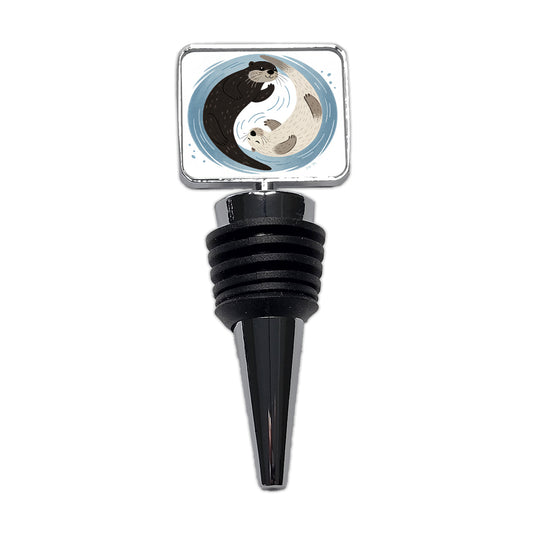 Two Otters Yin Yang Cute Wine Bottle Stopper