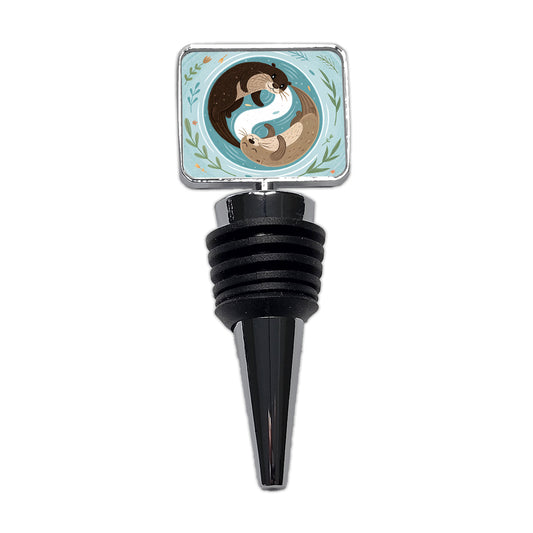 Two Otters Yin Yang Wine Bottle Stopper