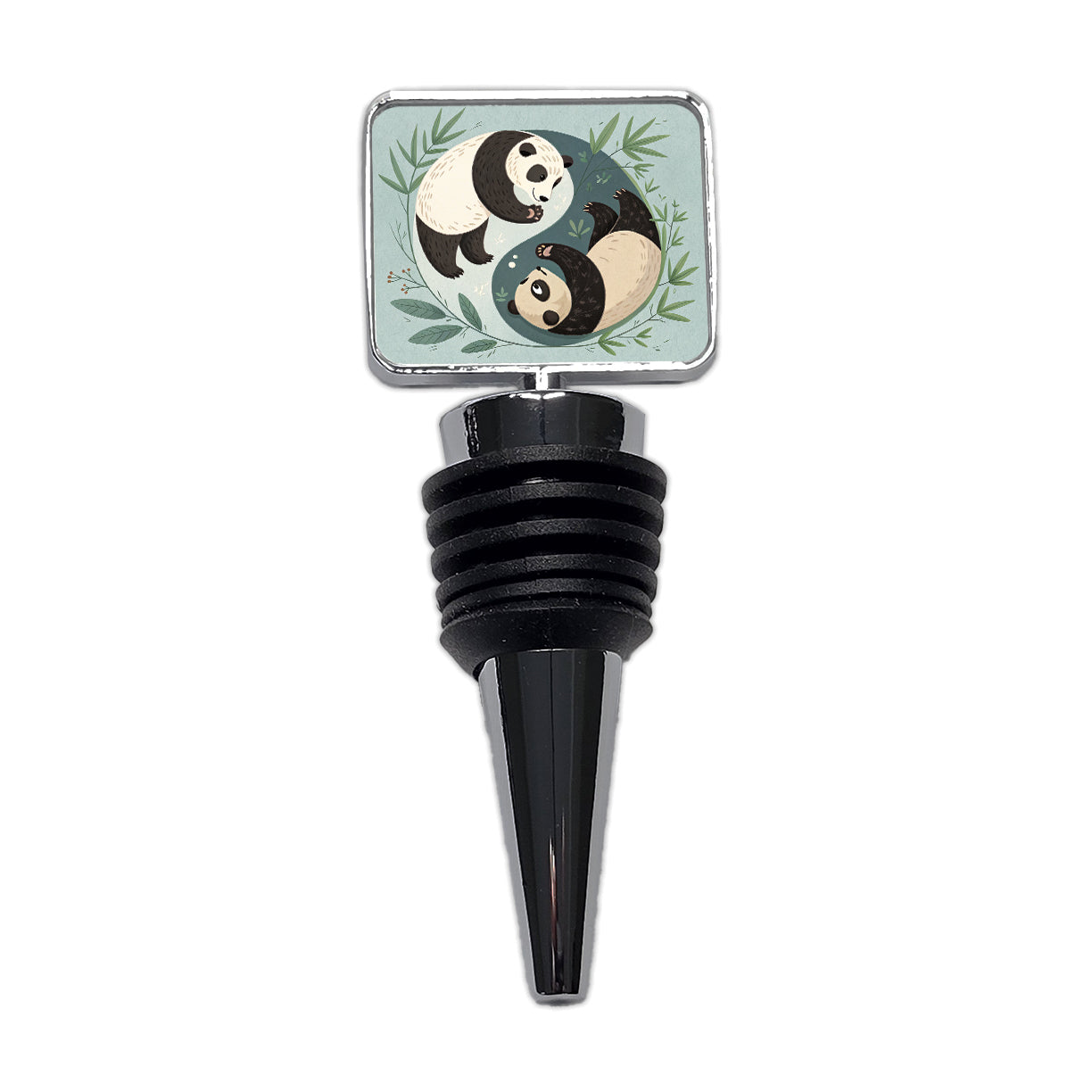 Two Pandas Yin Yang Cute Wine Bottle Stopper