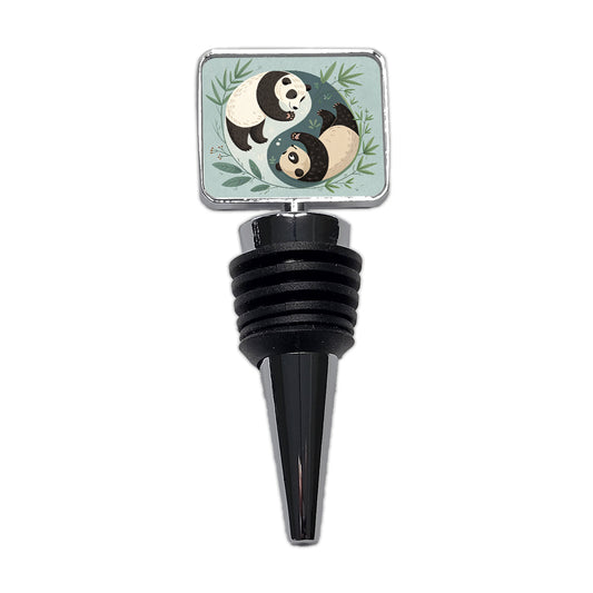 Two Pandas Yin Yang Cute Wine Bottle Stopper