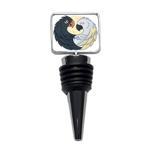 Two Parrots Yin Yang Wine Bottle Stopper