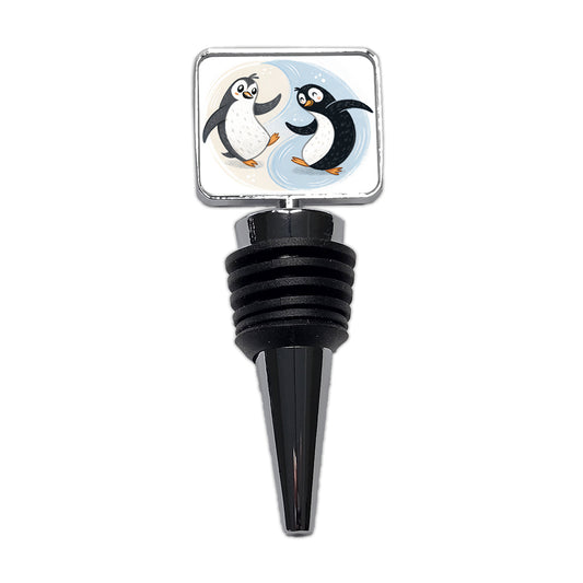 Two Penguins Yin Yang Cute Wine Bottle Stopper