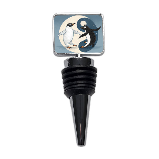 Two Penguins Yin Yang Wine Bottle Stopper