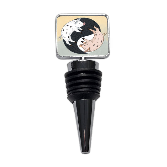 Two Pigs Yin Yang Sweet Wine Bottle Stopper