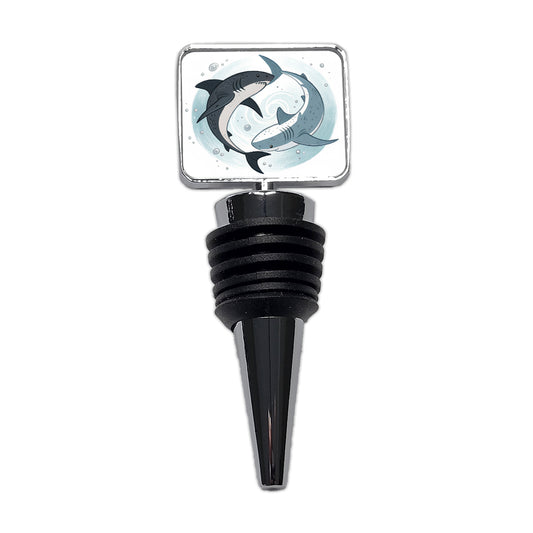 Two Sharks Yin Yang Wine Bottle Stopper